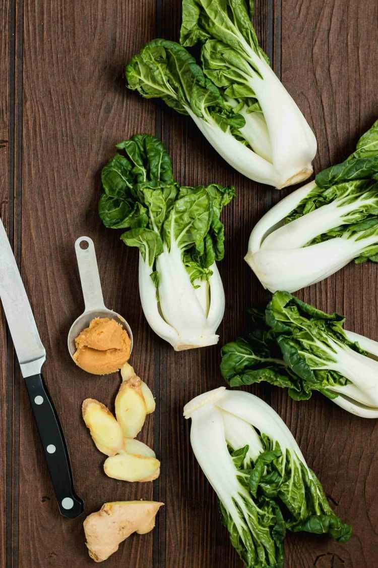 príprava zeleniny pak choi druh kapusty ázijský zdravý