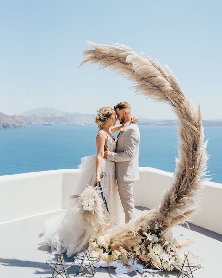 svadobná výzdoba pampas tráva polmesiaca