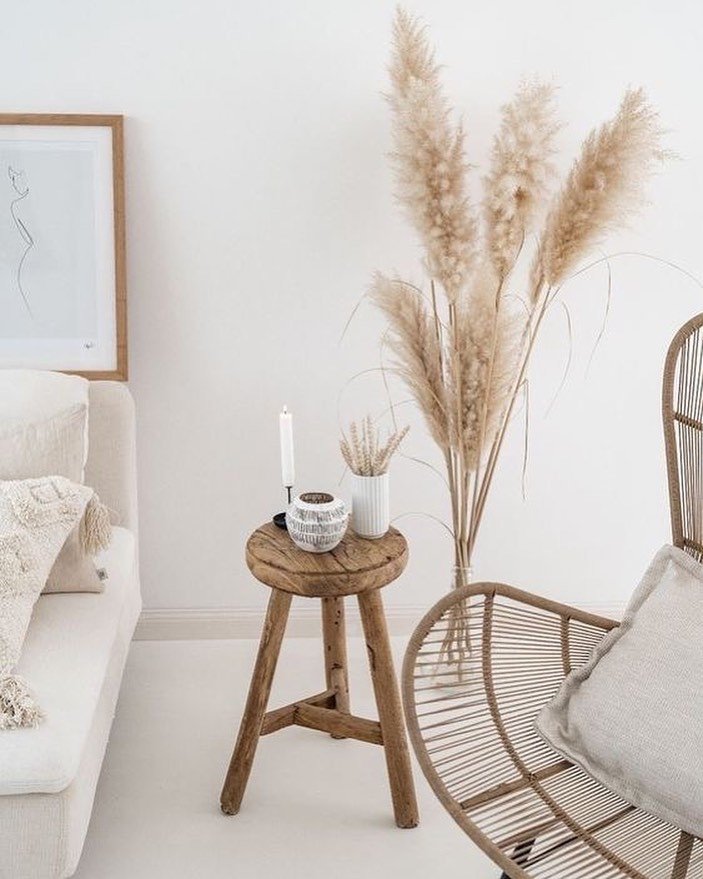 pampová tráva dlhá v podlahovej váze