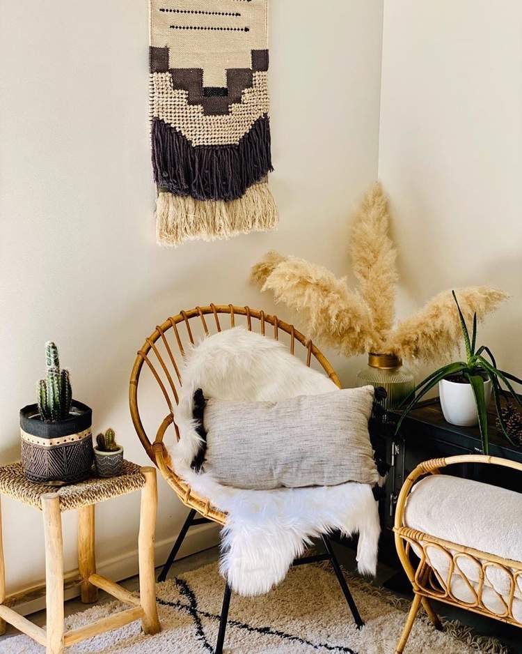 listy pampy vo váze sa perfektne hodia k štýlu boho chic