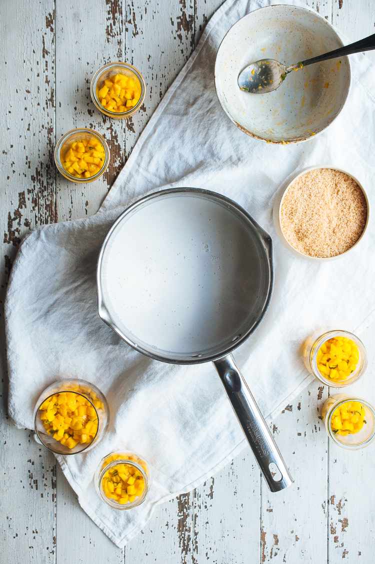 kokosové mango panna cotta