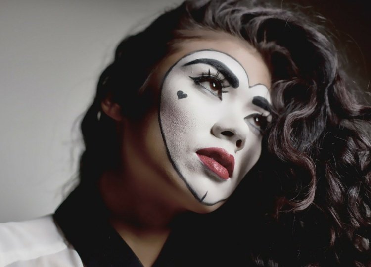 pantomíma make-up tvár srdce žena diskrétna