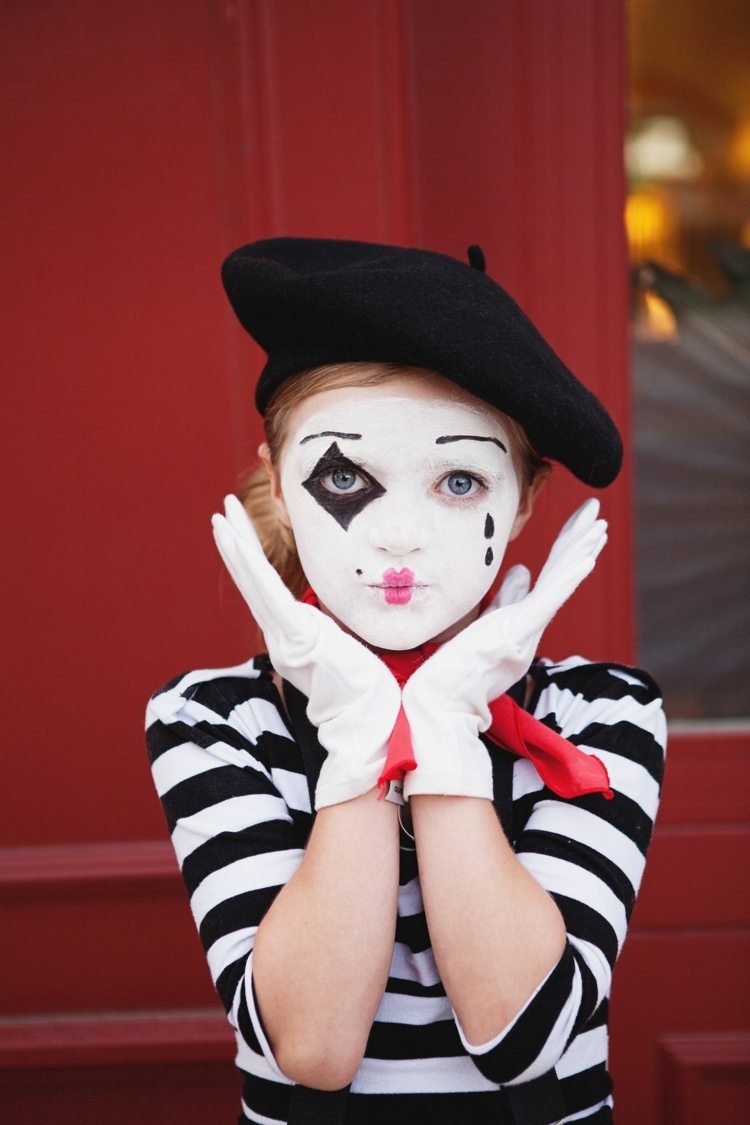 detský makeup karneval halloween mime kostým