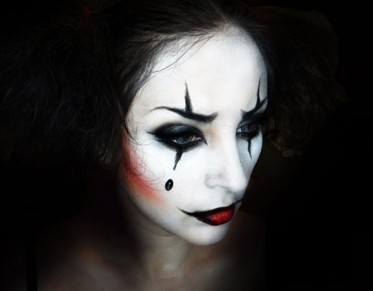 pantomíma líčenie tváre žena halloween make-up nápad