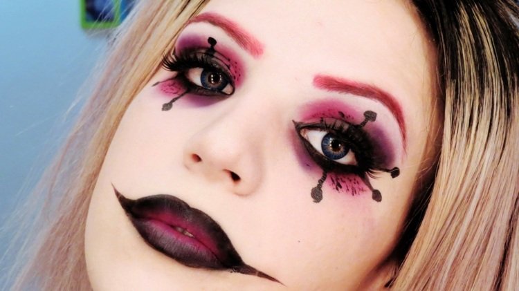 halloween maľovanie na tvár oči ústa pantomíma