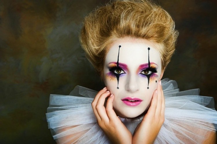 pantomíma make-up harlekýn make-up urob si sám halloween