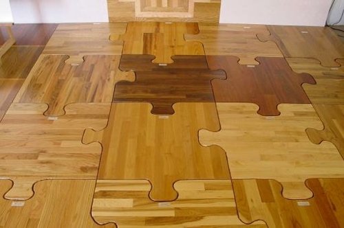 Drevená podlaha puzzle