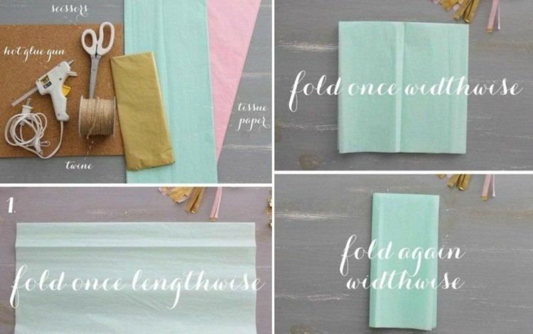 Návod na výrobu papierových dekorácií party-dekorácia-nápady-urob si sám-vreckovka-papier-drotár-materiály-návod