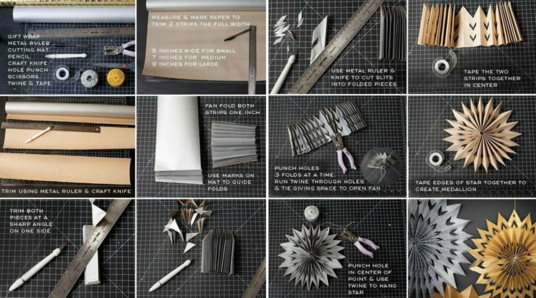 Ak to chcete urobiť sami, pracujte s kobercovým nožom párty-dekorácia-nápady-urob si sám-hviezdy-papiernik-návod-strihanie-skladanie