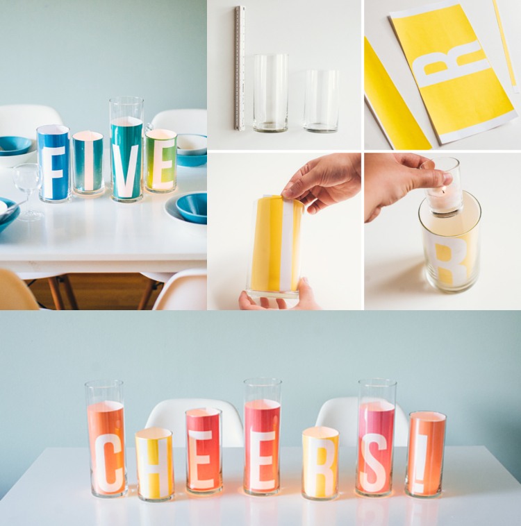 Vyrobte si dekoráciu na stôl na párty. Vyrobte si lampióny s písmenami sami