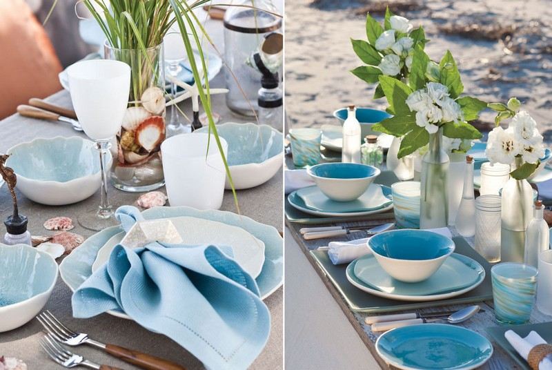 Vyrobte si romantické párty dekorácie na letnú párty sami Večierková dekorácia-letná párty-námorná-dekorácia-nápad-mušle-sklenená váza