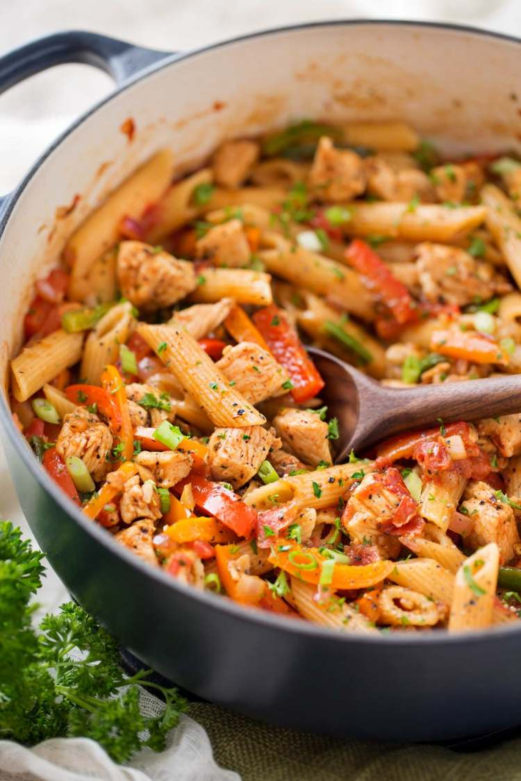 Jedlá v hrnci recepty na cestoviny s kuracím mäsom a zeleninou Nízkokalorické recepty na chudnutie