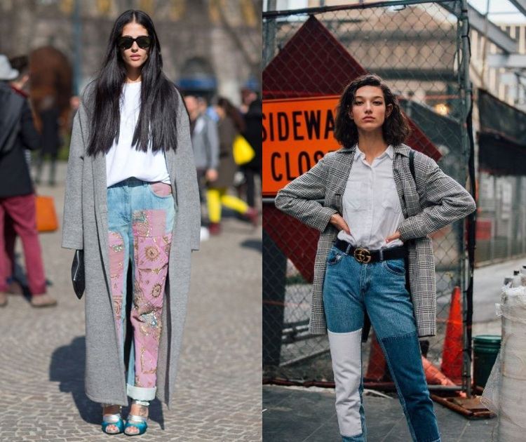 Patchwork rifle s tipmi v štýle kabátu