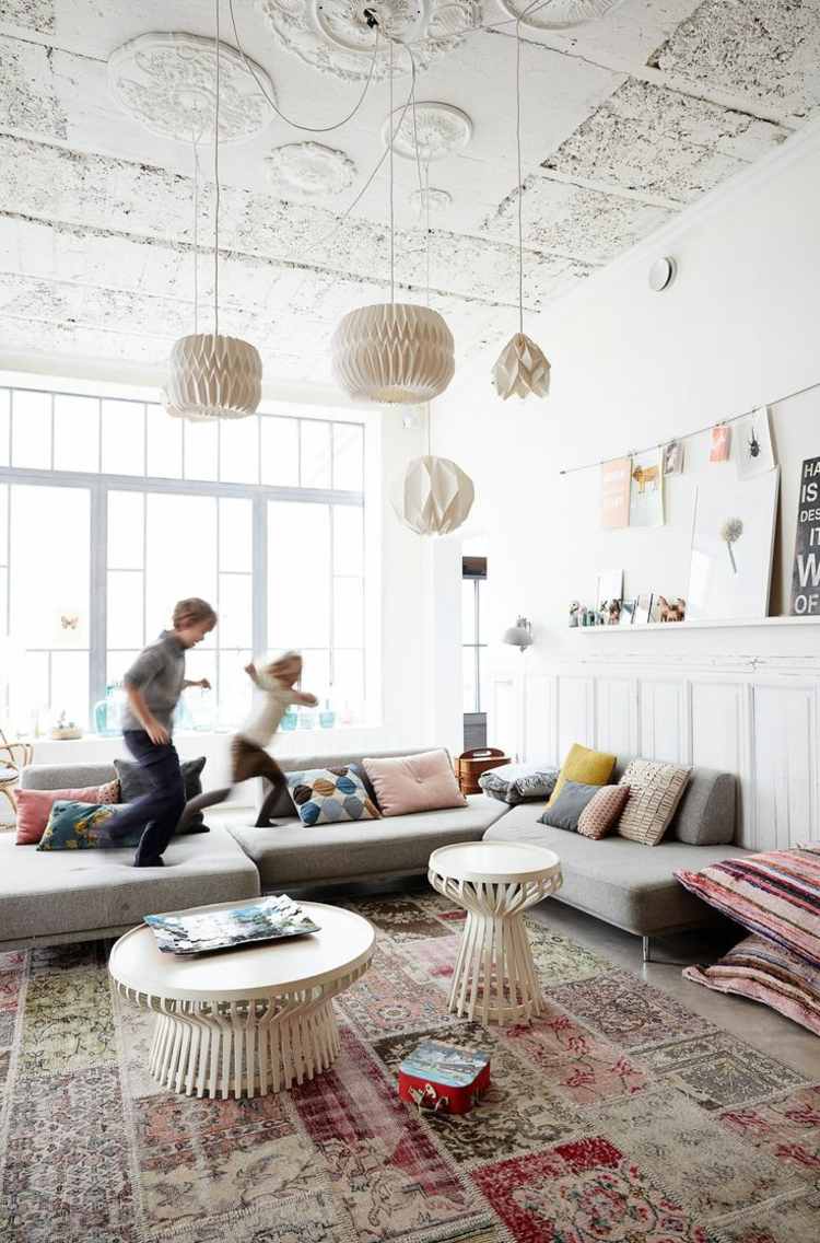 patchwork koberec vintage vzor stropné panely