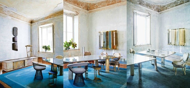 efekt patiny steny strop štukový rustikálny nábytok retro mosadz