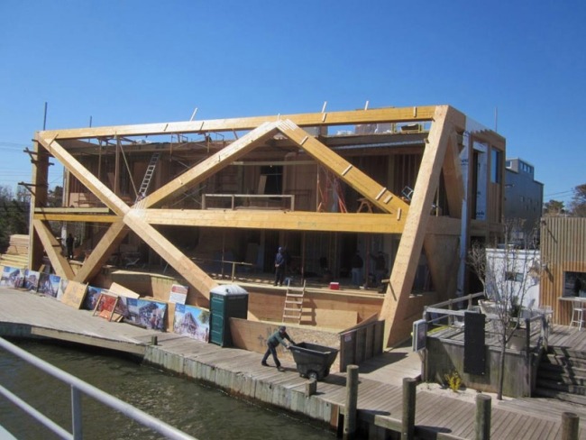 postup stavby dizajnér pavilón drevo z hwkn