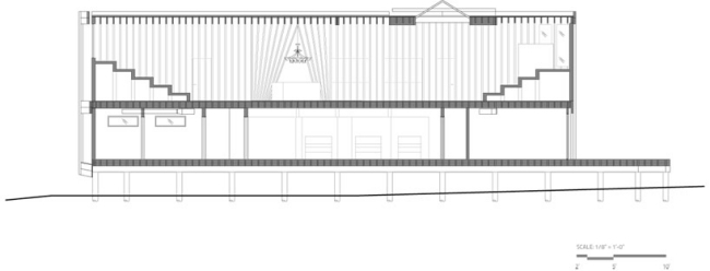 prierez dizajnérsky drevený pavilón od hwkn