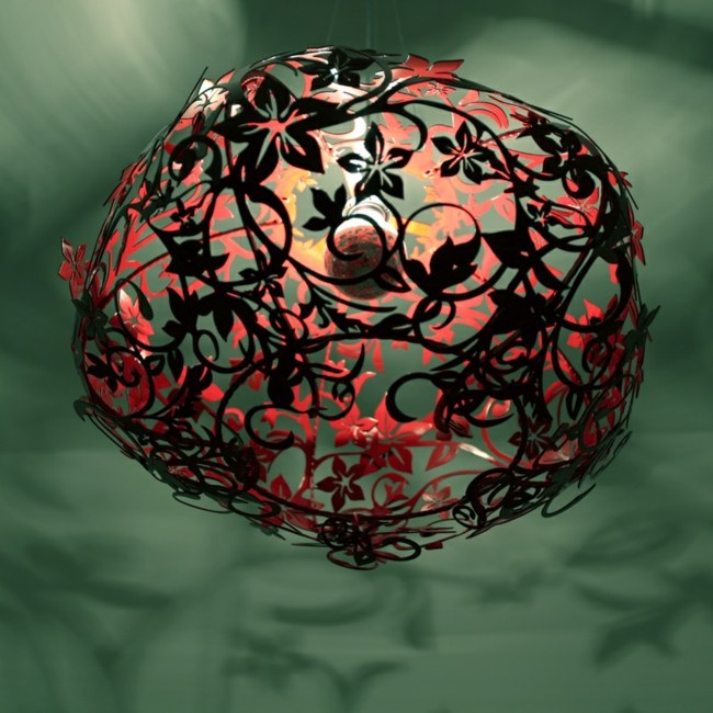 dekoratívny prívesok svetlo krásny dizajn červená ozdobná závesná lampa laserom rezaný kov