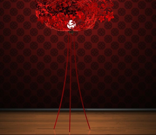červená stojacia lampa nápady na dizajn kvetinového vzoru Izrael červená stojanová lampa kvetinový vzor kovový laserom rezaný