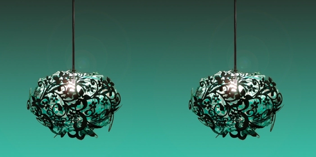 moderná závesná lampa zelená kovová dizajnér Závesná lampa zelené kovové dizajnérske osvetlenie