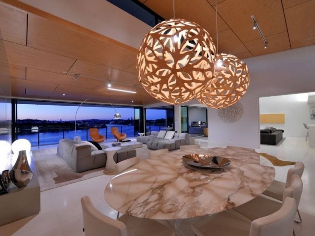 svetelný design-svetlá-jedálenský stôl-norman-park-penthouse-byt-vnútri