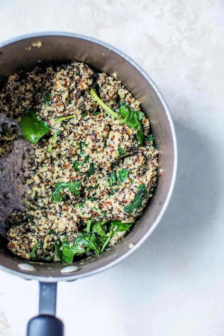 Quinoa s pestom a špenátom