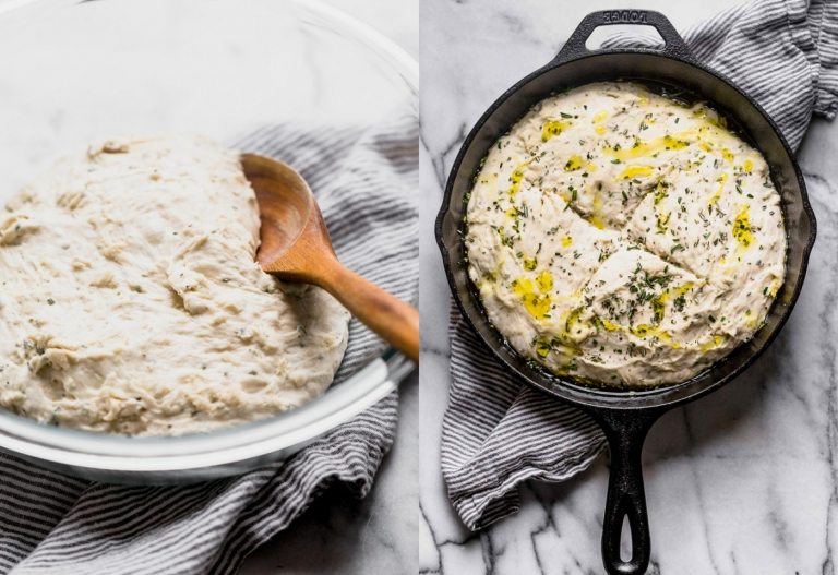 Cesto s rozmarínom a olivovým olejom na panvici