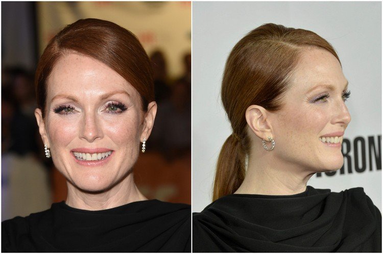 Účesy s copom pre ženy 50+ elegantný vzhľad Julianne Moore