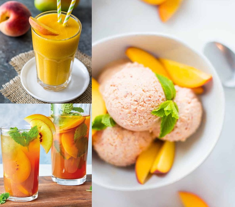 Pripravte si broskyňové recepty na letný ľadový čaj a smoothie a zmrzlinu