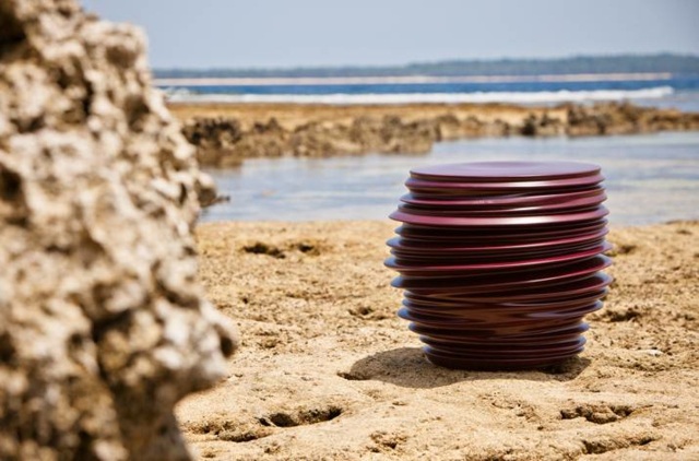 Keramický kvetináč ružových pieskových skál Sadzač ružovej farby piesku skaly more