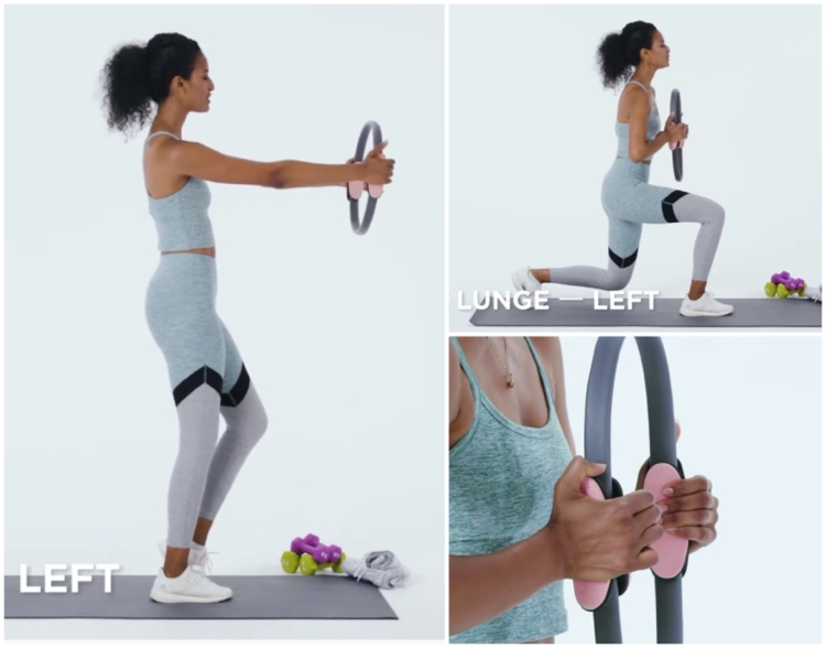 kruhové cvičenie pilates - výpady chrbta