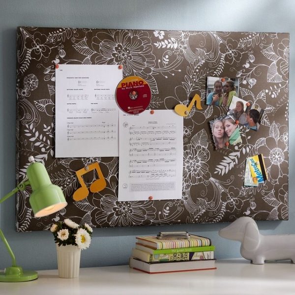 nástenka pomocník doma obdĺžnik korková tkanina poťah kvety