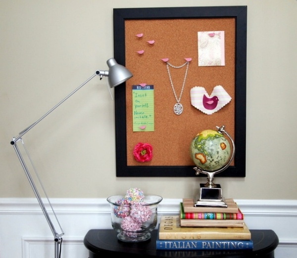 Pinboard Dekorácia domácej kancelárie praktický čierny rám