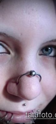 Photo Piercing of the nose (Tattoo Nose Piercing) (value) - example drawing - 008