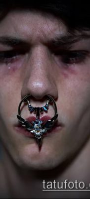 Photo Piercing of the nose (Tattoo Nose Piercing) (value) - example drawing - 021