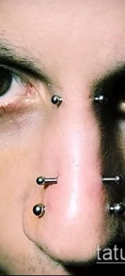 Photo Piercing of the nose (Tattoo Nose Piercing) (value) - example drawing - 053