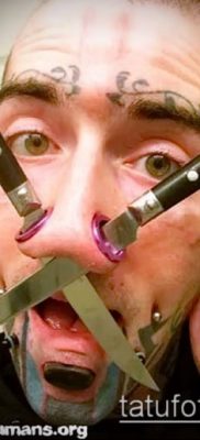 Photo Piercing of the nose (Tattoo Nose Piercing) (value) - example drawing - 072