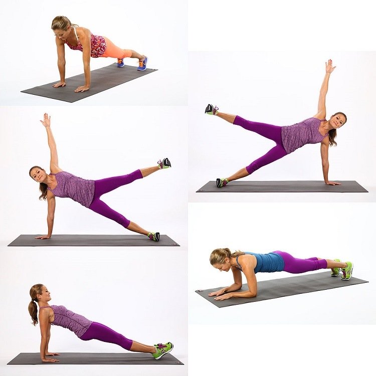 Varianty cvičenia na doske, cvičebný plán na celé telo bez závaží, fitnes pre domácnosť