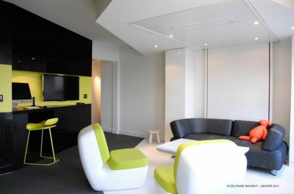 Priestorovo úsporné nápady pre dom-jedna-izba-apartmán-posteľ