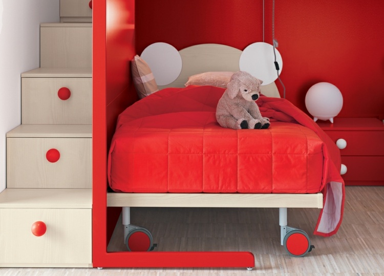 Detské postele schody rolovacie pohyblivá dievčenská izba