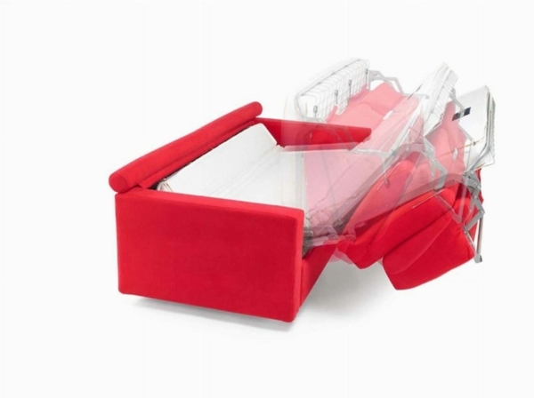 Rozťahovacia pohovka v ružovej farbe