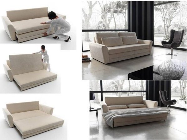 priestorovo úsporné rozkladacie pohovky obývacia izba béžová