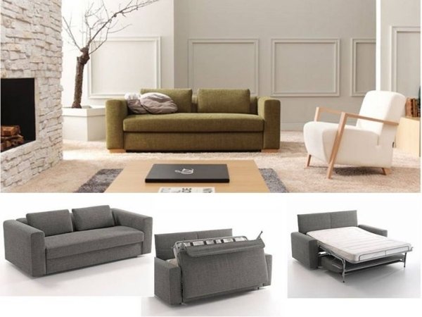 priestorovo úsporné rozkladacie pohovky kovový matrac sivej farby