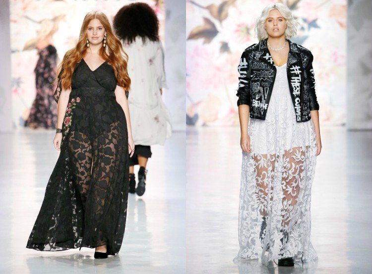 plus size šaty transparentné čiernobiele