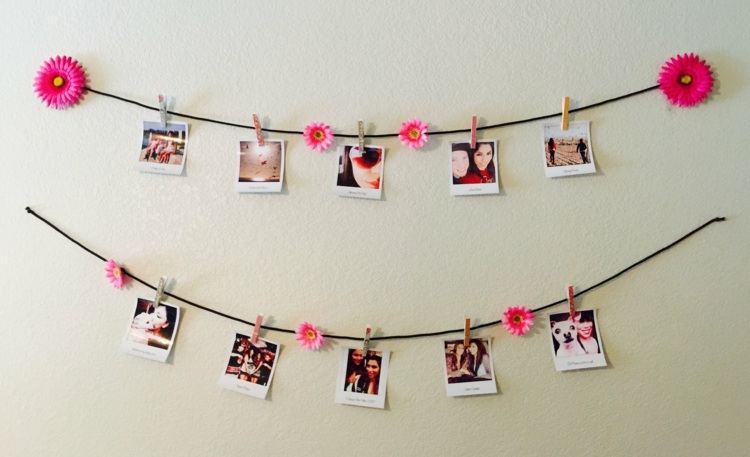 Vďaka fotografiám všetkého druhu pôsobia miestnosti živšie polaroid-fotky-dekorácia-urob si sám-kvety-jar-vkus