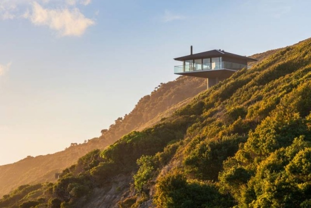 Chata-pobrežný dom na prenájom-strmé svahové miesto Moderný prázdninový dom-Pole-dom-Austrália-Skalnaté pobrežie-Krajina