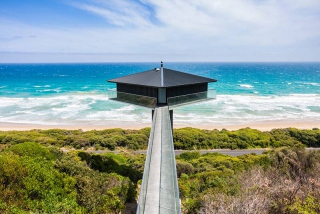Dom architektov-Malebné miesto-Architektúra Pole-House f2 s výhľadom na oceán Pobrežný dom Veľkolepé umiestnenie-Výhľad na oceán Pole House Great Ocean Road