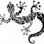 Polinézia tetoválás vázlatok - gyík