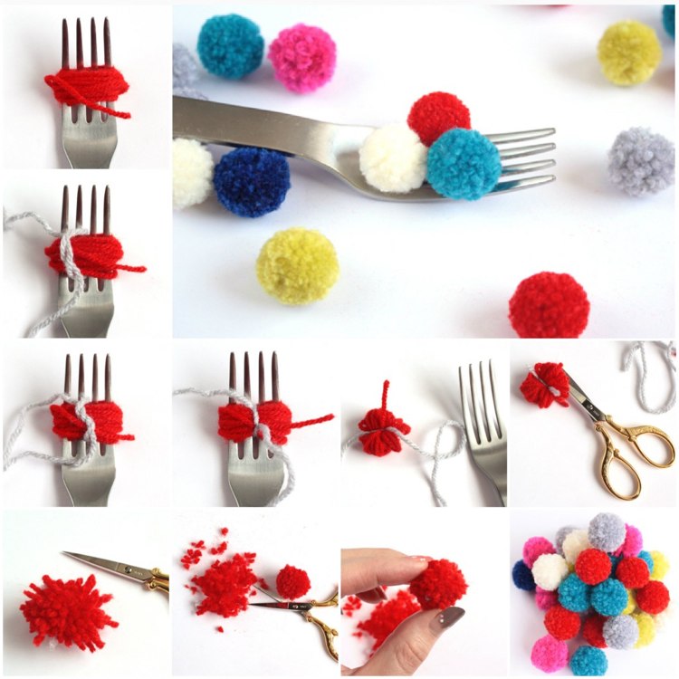 urobte malé pom poms sami vidličkou pom-pom-shoes-summer-trend-pompon-do-it-yourself
