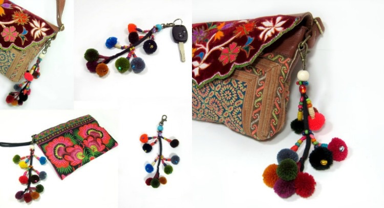 Vyrobte si prívesky s pomponmi sami pom-pom-topánky-leto-trend-doplnky-taška-etno-spojka